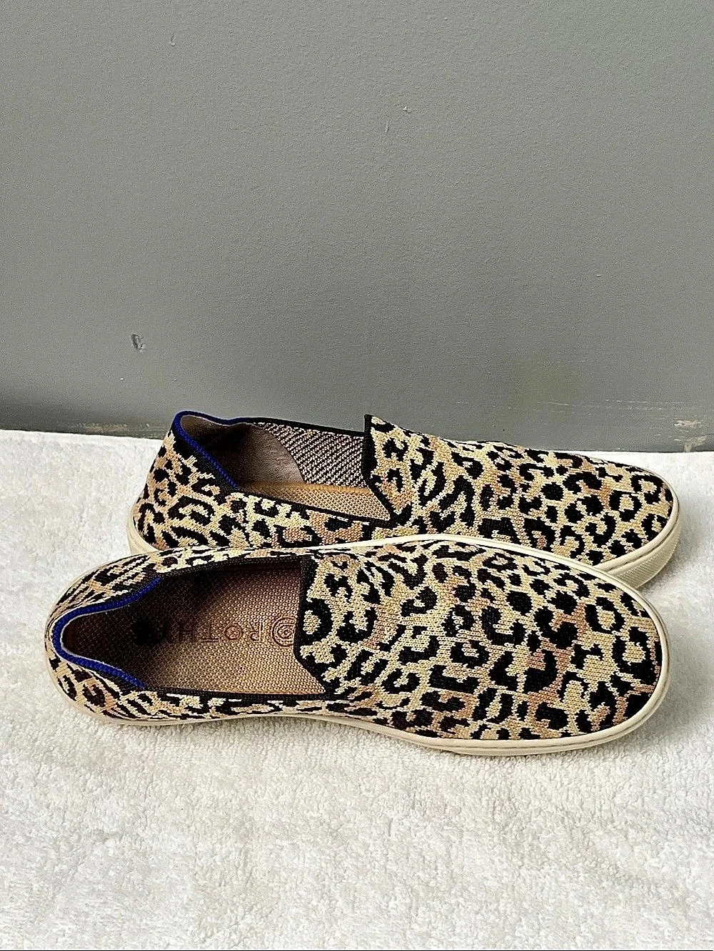 Rothy's The Sneaker Leopard Print Sneakers Brown & Black Like New